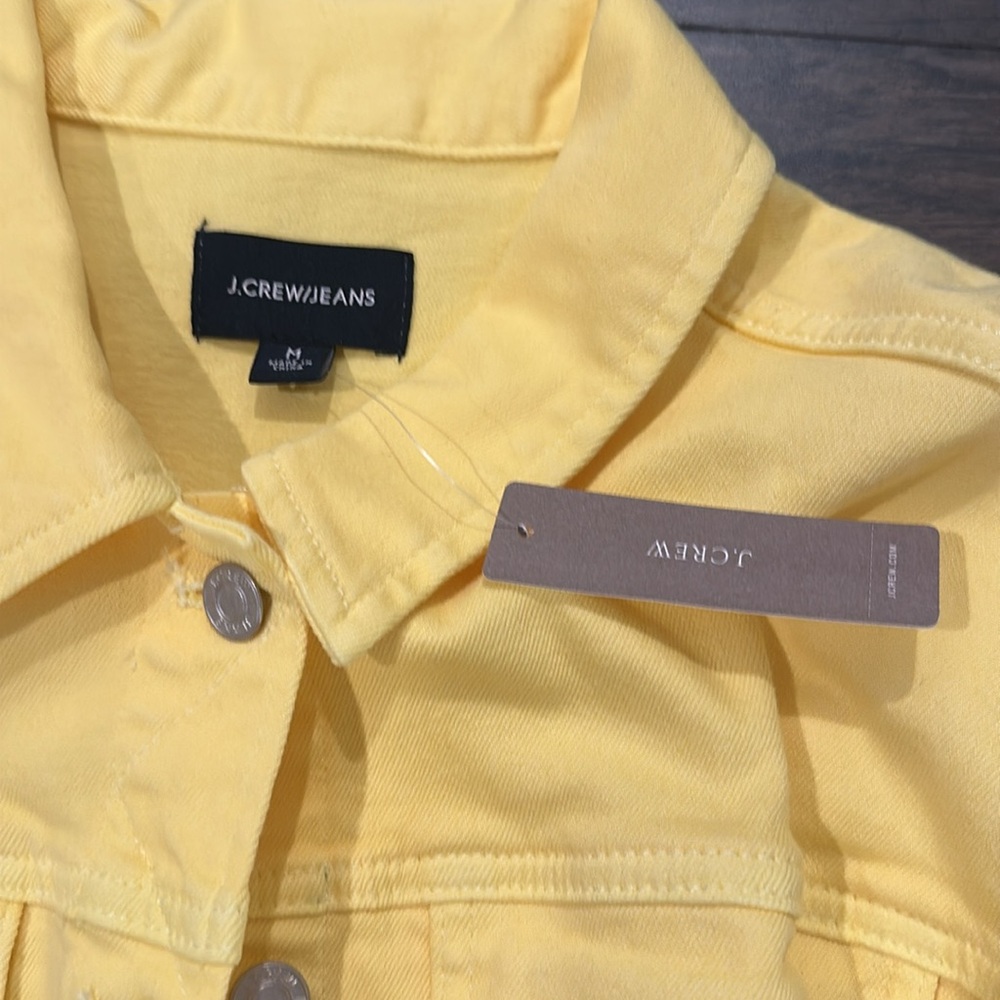 NWT JCrew Bright Yellow Denim Jacket Sz M - Picture 5 of 8